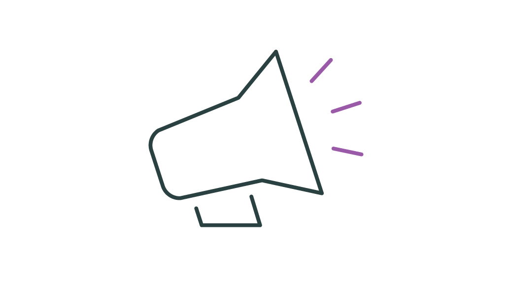 Icon of a loud speaker making an announcement